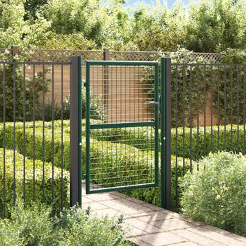 vidaXL Hekpoort staal 100x125 cm groen, Tuin en Terras, Verzenden, Nieuw