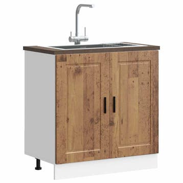 vidaXL Spoelbakonderkast Porto 80x46x81,5 cm bewerkt hout, Verzenden, Nieuw