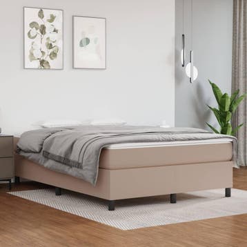vidaXL Boxspring bed kunstleer cappuccinokleurig 140x200 cm, Verzenden, Nieuw