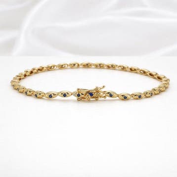 Zonder minimumprijs - Armband Verguld Saffier - Diamant -, Nieuw