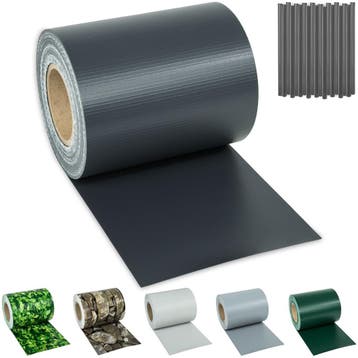 PVC privacyfolie met bevestigingsclips - 35 m, antraciet, Verzenden, Nieuw