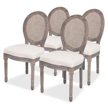 Linnen Stoelen 4st | Tweede kansje | OP = OP, Huis en Inrichting, Gebruikt, Overige kleuren, Verzenden, Vier