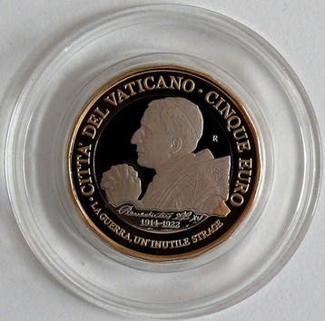 Vatican. 5 Euro 2022 Papa Benedetto XV Proof (Sans prix de