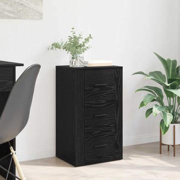 vidaXL Dressoir Zwart Eiken 40 x 33 x 70 cm Bewerkt hout, Verzenden