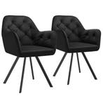 tectake Fluwelen draaistoel Lucia, gestoffeerd - zwart, Set, Huis en Inrichting, Stoelen, Verzenden, Nieuw