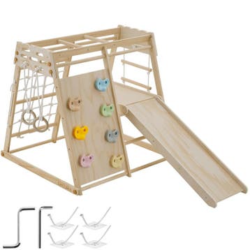 Klimrek Zugspitze, 7-in-1, voor binnen, van hout, opvouwbaar, Verzenden, Nieuw