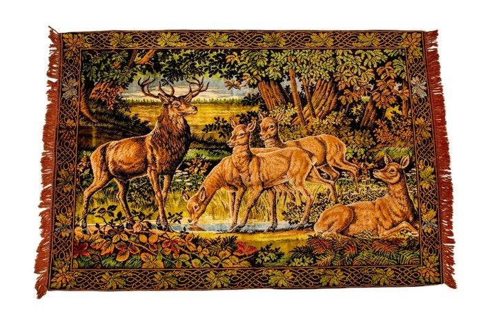 tapis mural - Tapisserie - 122 cm - 180 cm - scène de forêt, Antiquités & Art, Curiosités & Brocante