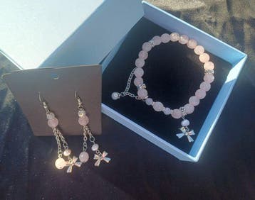 Quartz - Rozenkwarts, agaat (gefacetteerd, aura), gekweekte