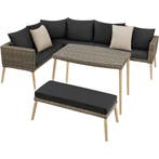 tectake Rotanlounge met aluminium frame Pula - natuur, Verzenden