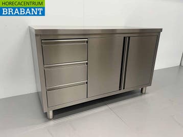 HCB inox Armoire de travail Table de travail 2 portes, Verzenden