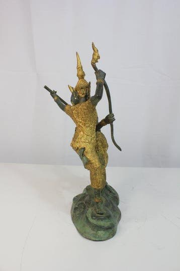 Bronzeskulptur – Kampfszene Rama und Yak – Thailand – Ende