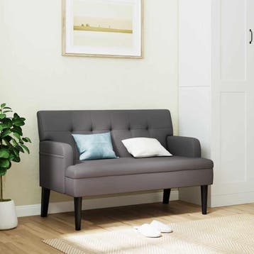 vidaXL Bankje met rugleuning 112x65,5x75 cm kunstleer grijs, Verzenden