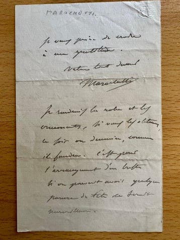 Baron Carlo Marochetti - ALS Letter to Miss Euphrasia Fanny