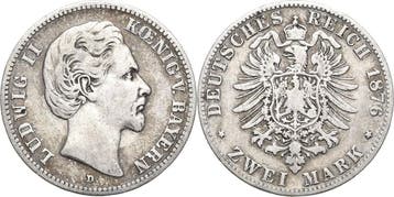 2 Mark 1876 Bayern Ludwig Ii 1864-1886, Verzenden
