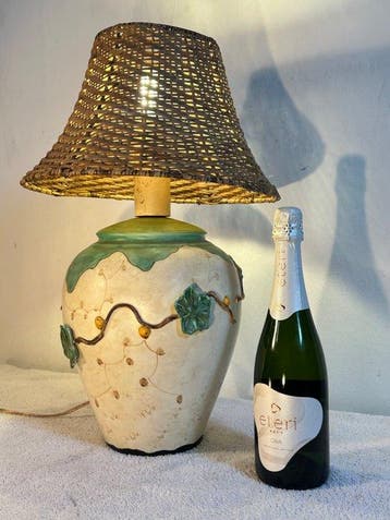 Regina Gouda - Lampe de table - Céramique, Rotin