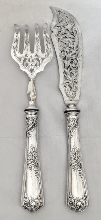 Jean E. Puiforcat - Serveerset voor vis (2) - .950 zilver -