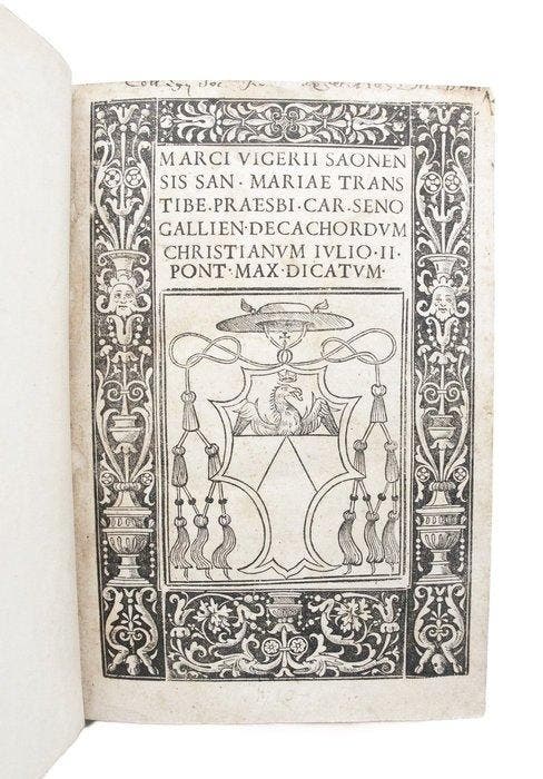 [Post Incunable] - Vigerio - Decachordum - 1507, Antiquités & Art, Antiquités | Livres & Manuscrits