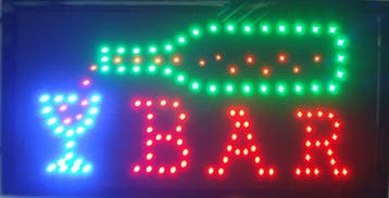 Bar drank cafe LED bord lamp verlichting lichtbak reclamebor, Verzenden
