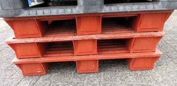 Kunststof Pallet, B119 x D98 x H14cm, oranje, Zakelijke goederen