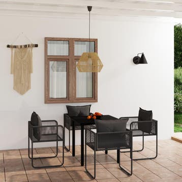 vidaXL 5-delige Tuinset zwart, Verzenden, Nieuw, Tuinset