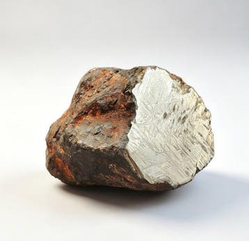 Aletai meteoriet Einddoorsnede van de Altai-ijzeren, Verzamelen, Mineralen en Fossielen
