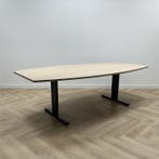 verstelbare vergadertafel 240x120 cm, licht eiken - zwart, Gebruikt, Bureau