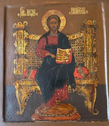 Icoon - Christus Pantokrator - Hout, Antiek en Kunst