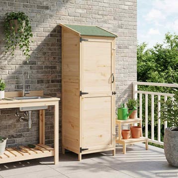 vidaXL Tuin Shed Naturel 59,5 x 56 x 176,5 cm Massief, Verzenden