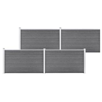 vidaXL Schutting 699x106 cm HKC grijs, Verzenden, Nieuw