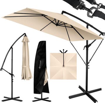 Zweefparasol - Tuinparasol - Parasol 250 cm - Met voet - Met, Tuin en Terras, Parasols, Verzenden, Nieuw