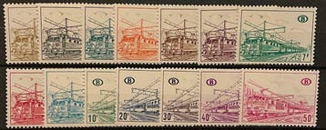 Belgique 1968 - Timbres-poste ferroviaires « Locomotives, Gestempeld