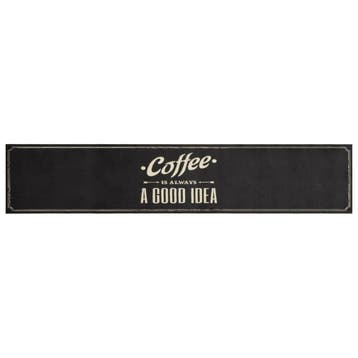 vidaXL Keukenmat wasbaar koffietekst 60x300 cm fluweel, Verzenden, Nieuw