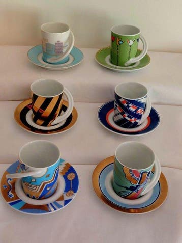 Rosenthal - Kop en schotel - Cupola - Porselein - Set van 6