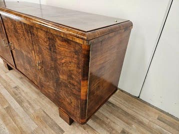 Credenza - Art Deco-dressoir uit de jaren ’40 in walnoot met
