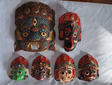 koper, papier maché - Nepal - 20e eeuw, Antiek en Kunst