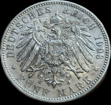 Duitsland, keizerrijk Wilhelm II. 5 Mark 1903 / Württemberg