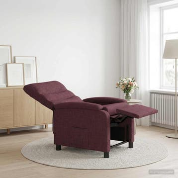 vidaXL Recliner Paars Stof, Verzenden