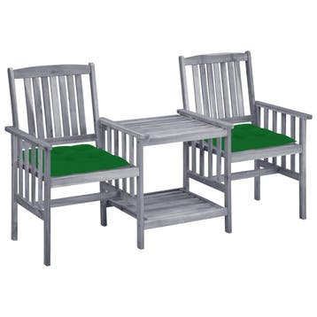 vidaXL Tuinstoelen met tafeltje en kussens massief, Verzenden, Nieuw