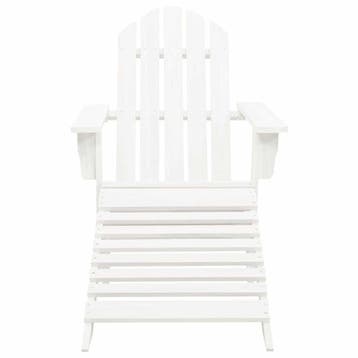 vidaXL Tuinstoel met hocker hout wit, Verzenden, Nieuw