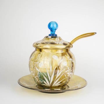 French/ Legras - Bol - Art Nouveau punch bowl with ladle,, Antiquités & Art