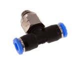 1/8 x UNF 10-32 Inline Tee Push-in Fitting Brass/PBT NBR, Verzenden