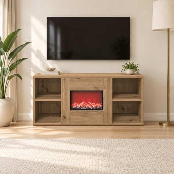 vidaXL Elektrische haard Artisanaal eiken 100 x 37 x 45,5 cm, Maison & Meubles, Verzenden