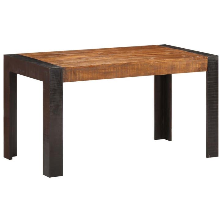 vidaXL Eettafel 140x70x76 cm massief ruw mangohout, Maison & Meubles, Tables | Tables à manger, Envoi