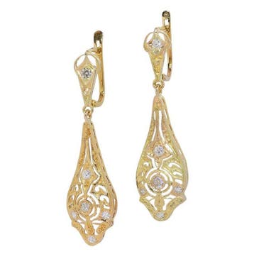 Oorbellen - 18 karaat Geel goud - 0.26ct. tw. Diamant