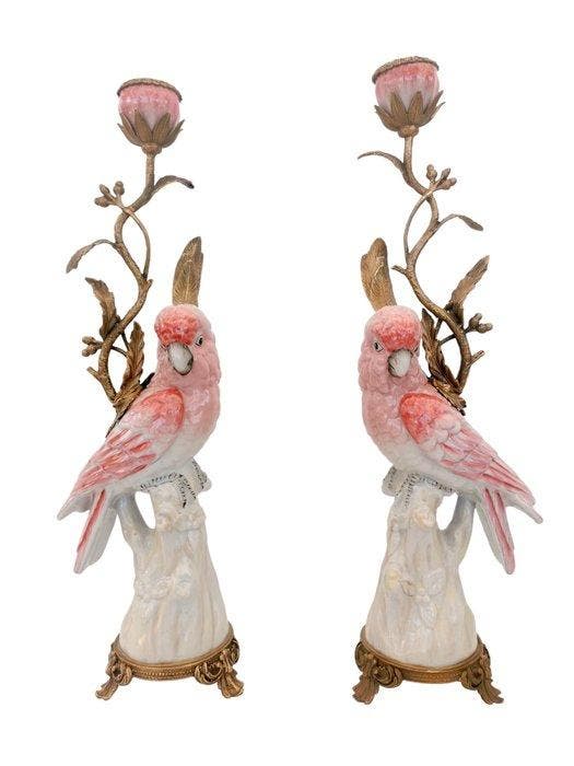 Kaarsenhouder (2) - Brons, Porselein, Antiek en Kunst, Antiek | Meubels | Tafels