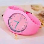 Jelly Horloge Unisex - Kwarts Uurwerk Silicoon Bandje Roze, Verzenden