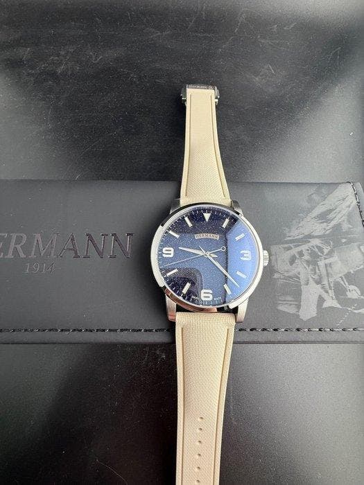 Hermann Stellar - Automatic Swiss Made - Aventurine Bleue -, Handtassen en Accessoires, Horloges | Heren