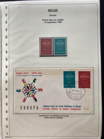 Belgique - FDC avec timbres-neufs assortis, dans 3 albums, Gestempeld