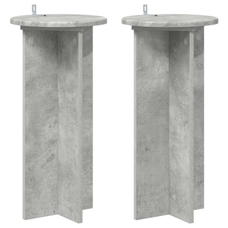 vidaXL Plantenstand 2 pcs Betongrijs 29,5 x 29,5 x 60 cm, Tuin en Terras, Bloembakken en Plantenbakken, Nieuw, Verzenden