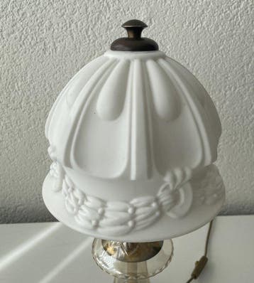 Lampe de table - Verre et métal - lampe de table sur pied